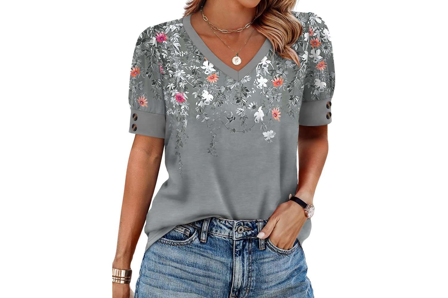 OFEEFAN Short Sleeve Blouse