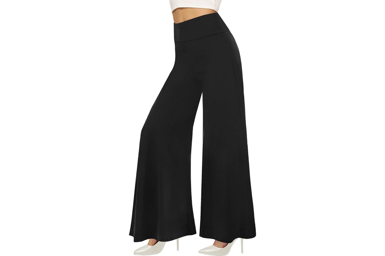 QGGQDD Wide Leg Palazzo Pants for Women - Casual Soft High Waist Lounge Pants L Credit: Amazon