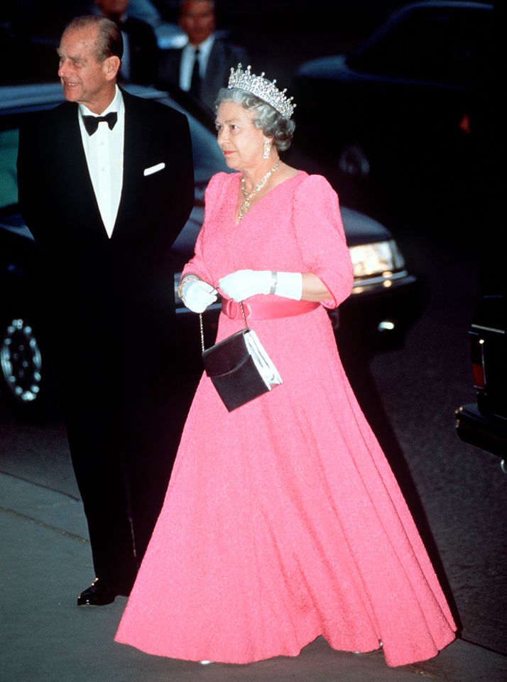 Prince Philip and Queen Elizabeth arrive for a banquet during their official tour of Hungary on May 4, 1993Credit: Tim Graham Photo Library