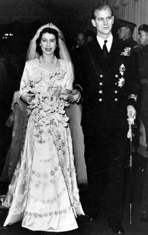 Queen Elizabeth and Prince Philip are photographed on their wedding day in London on Nov. 20, 1947Credit: Hulton Archive/Getty