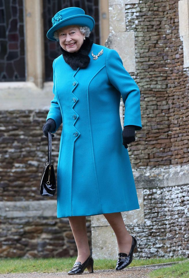 Queen Elizabeth leaves St. Mary Magdalene Church in Sandringham, England, after attending Christmas Day service on Dec. 25, 2012Credit: Chris Jackson/Getty