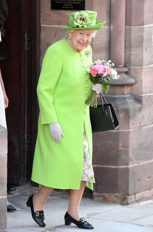 Queen Elizabeth departs Chester Town Hall after she and Meghan Markle (not pictured) attended lunch as guests of Chester City Council in Chester, England, on June 14, 2018Credit: Karwai Tang/WireImage