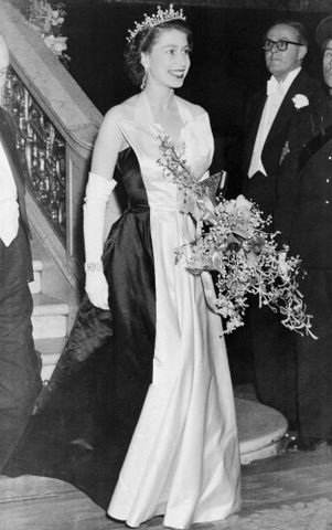 Queen Elizabeth leaves the Empire Theater in Leicester Square in London after seeing the musical 'Because You're Mine' in October 1952Credit: Bettmann