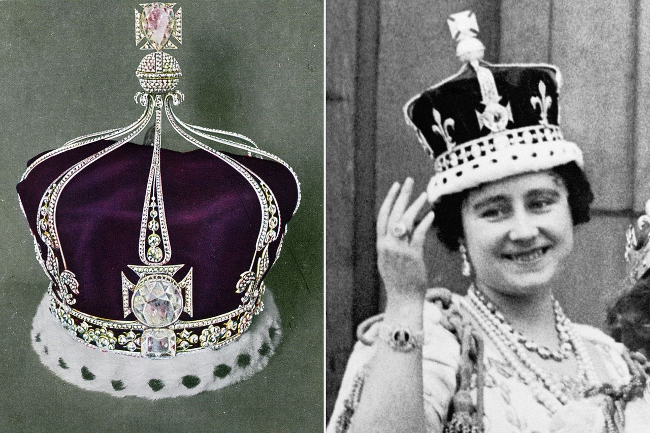The crown of Queen Mary of England; The Queen Mother, Elizabeth. The crown of Queen Mary of England; The Queen Mother, Elizabeth.Credit: ullstein bild via Getty; PA Images via Getty