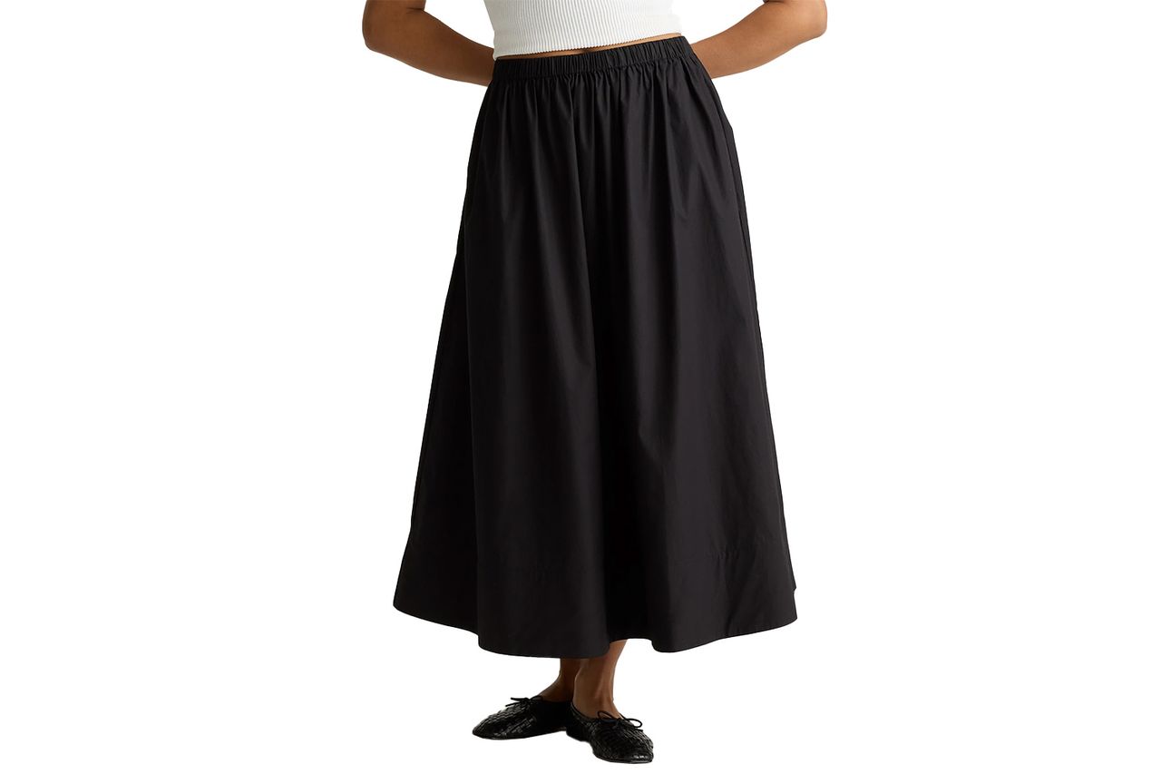 100% Organic Cotton Poplin A-line Maxi Skirt Credit: Quince