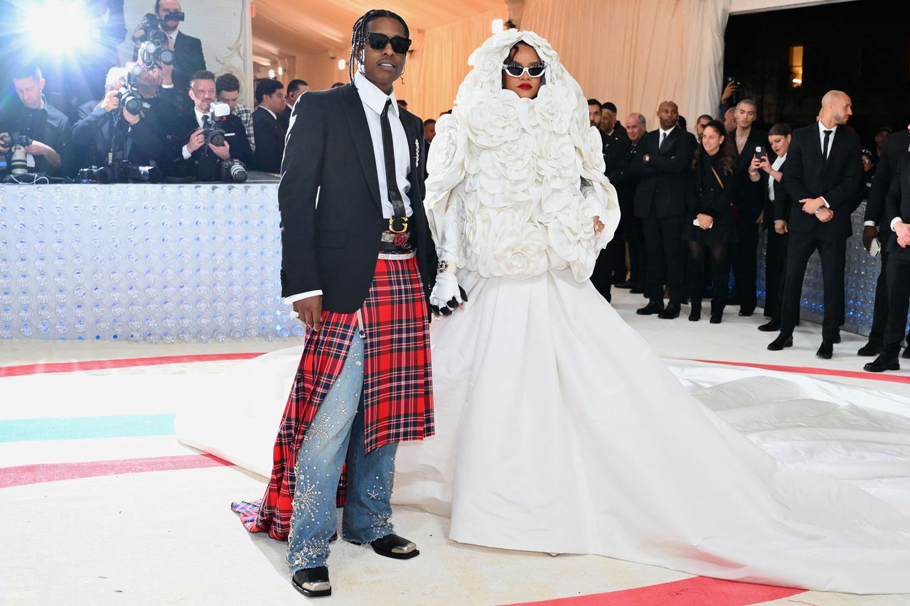 A$AP Rocky and Rihanna at the 2023 Met Gala