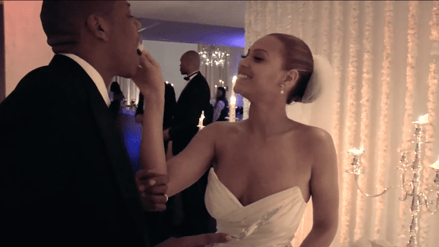 Jay-Z and Beyoncé on their wedding day April 4, 2008.Credit: Beyoncé/ YouTube
