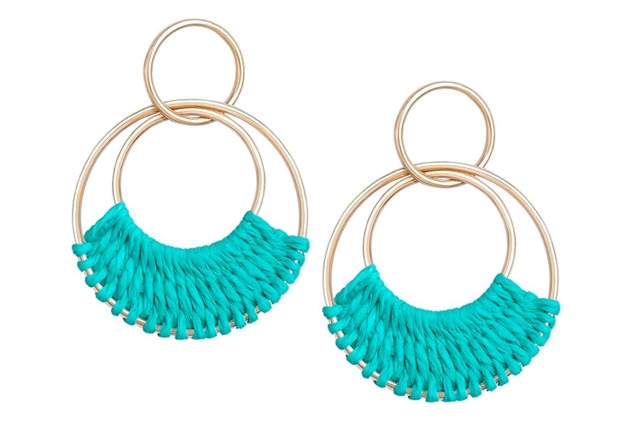 SELFWIMG Raffia Hoop Earrings Credit: Amazon