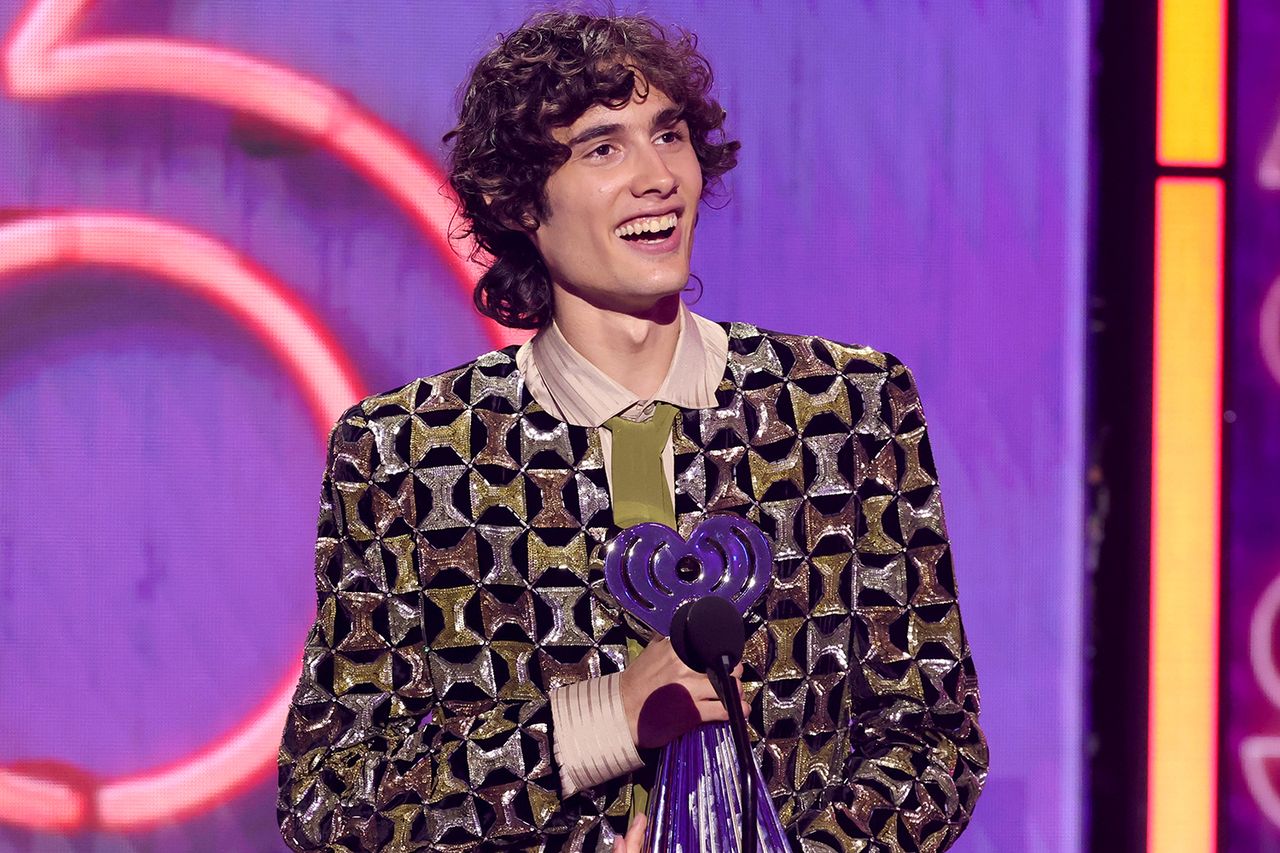 Sombr at the iHeartRadio Music Awards in Los Angeles on March 26, 2026.Credit: Kevin Winter/Getty