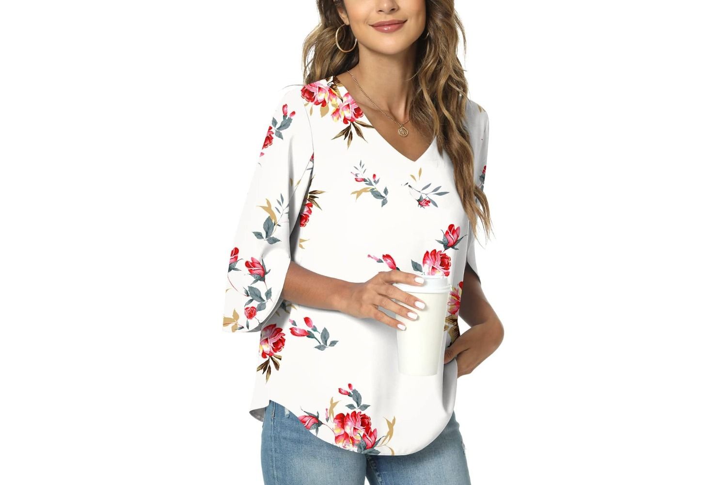 TAOHUADAO Summer 3/4 Sleeve Tunic Tops