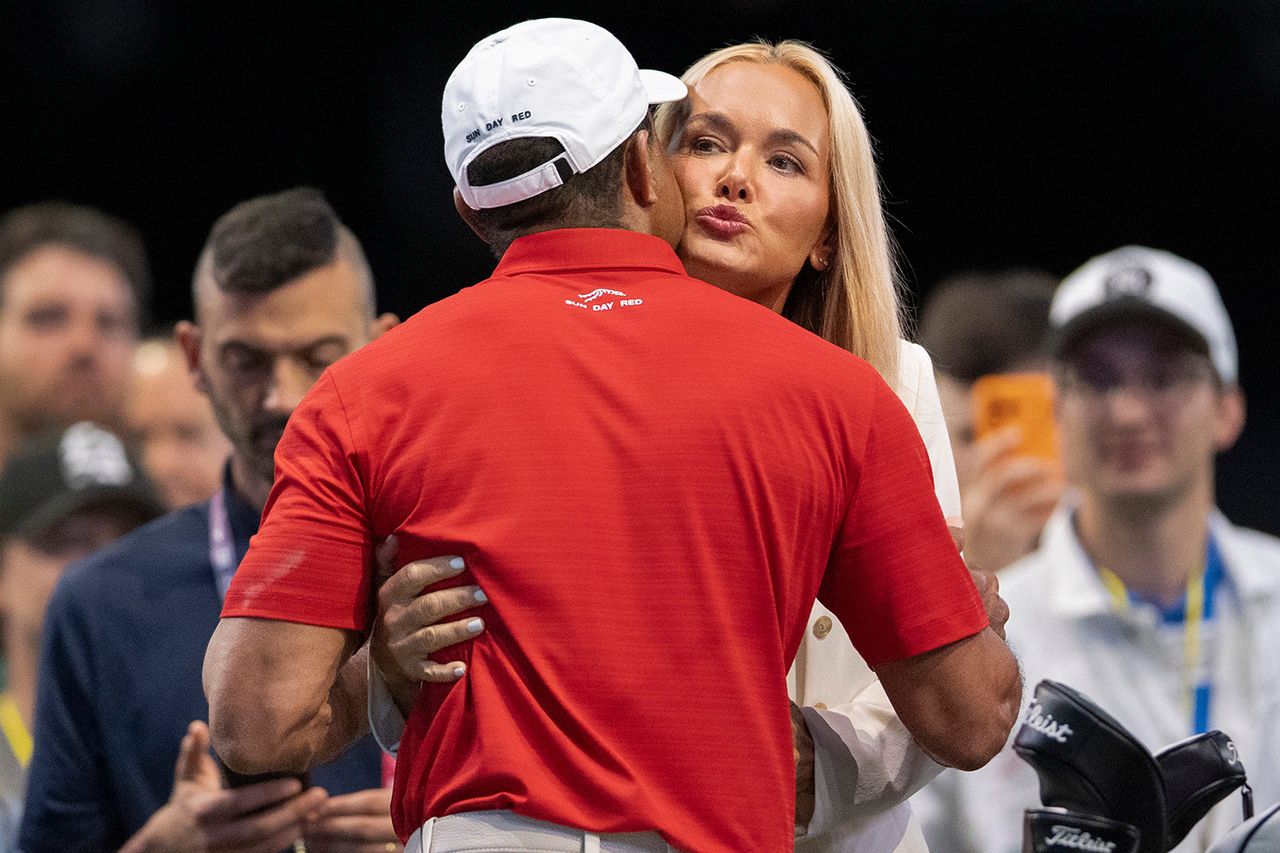 Vanessa Trump embraces Tiger Woods at the Los Angeles Golf Club on March 24, 2026Credit: GREG LOVETT/PALM BEACH POST / USA TODAY NETWORK via Imagn Images