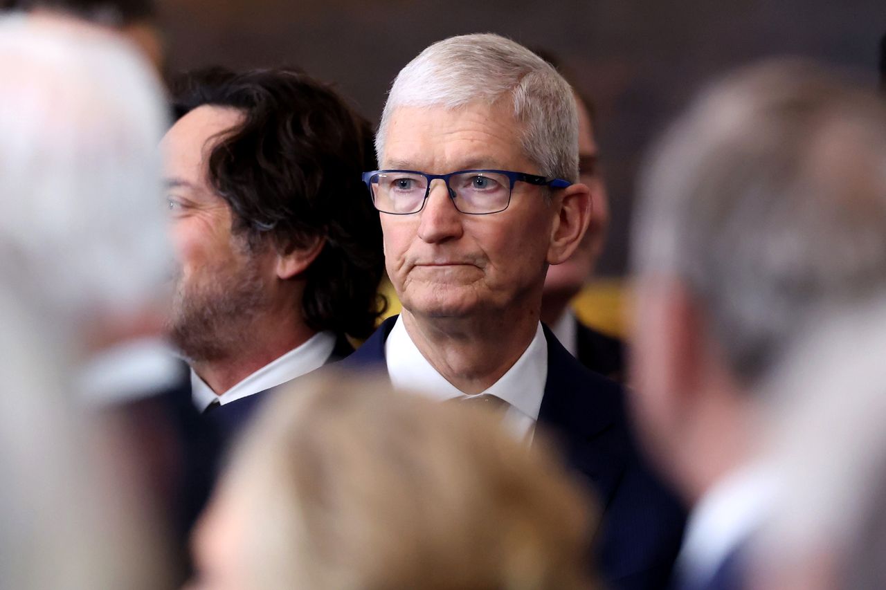 Tim Cook during the 60th presidential inauguration in Washington, DC, US, on Monday, Jan. 20, 2025.Credit: Kevin Lamarque/Reuters/Bloomberg via Getty