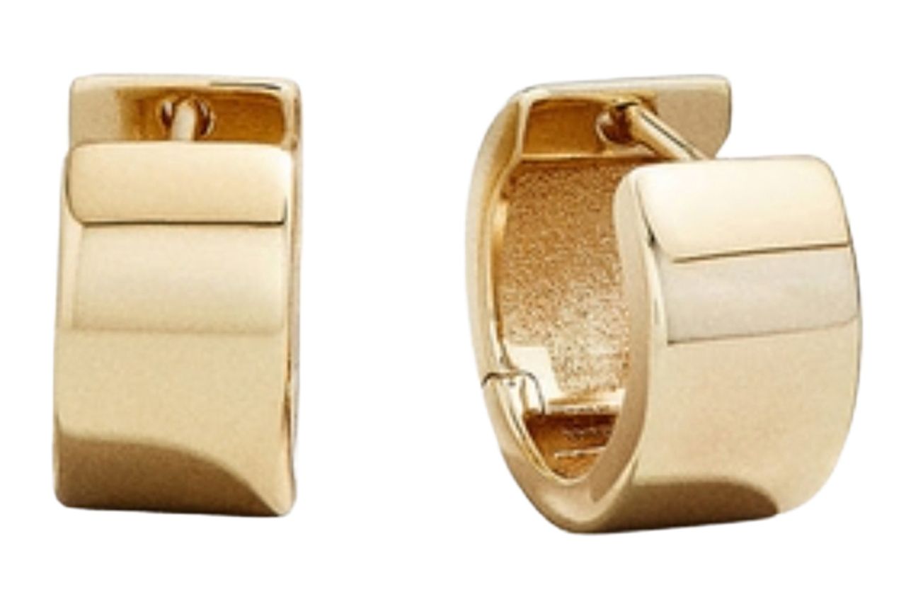 Tris 14K Gold Huggie Earrings - Gold Credit: Baublebar