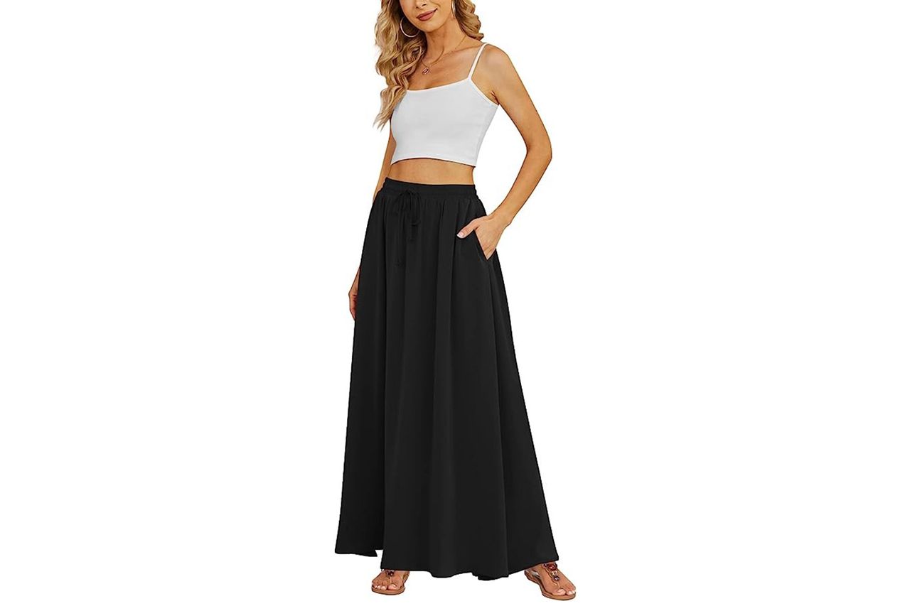 Amazon Yincro Women's Flowy Maxi Skirt Summer Pleated High Waisted Casual Long Skirts with Pockets Credit: Amazon