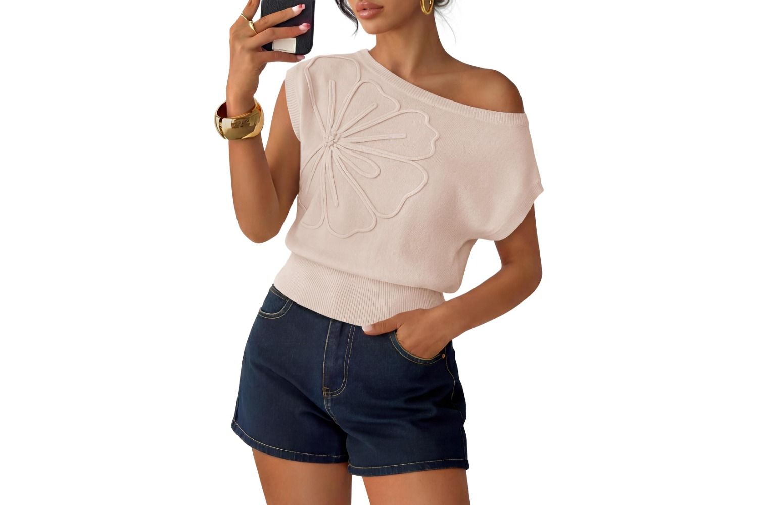 ZESICA Off Shoulder Short Sleeve Sweater