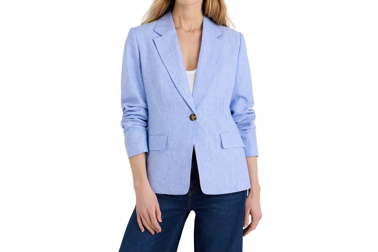 100 European Linen Structured Blazer Credit: Quince