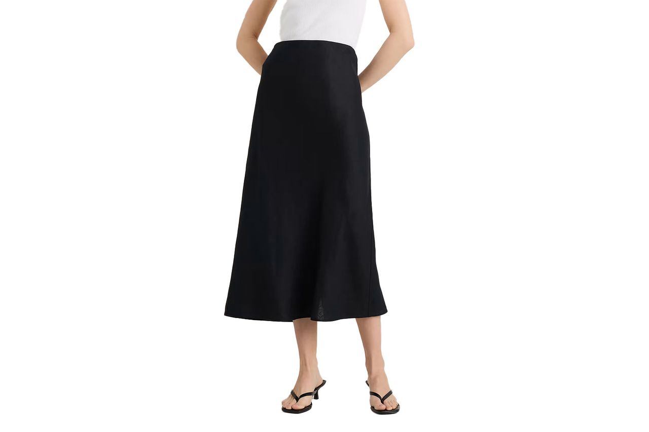 100% European Linen Midi Slip Skirt Credit: Quince