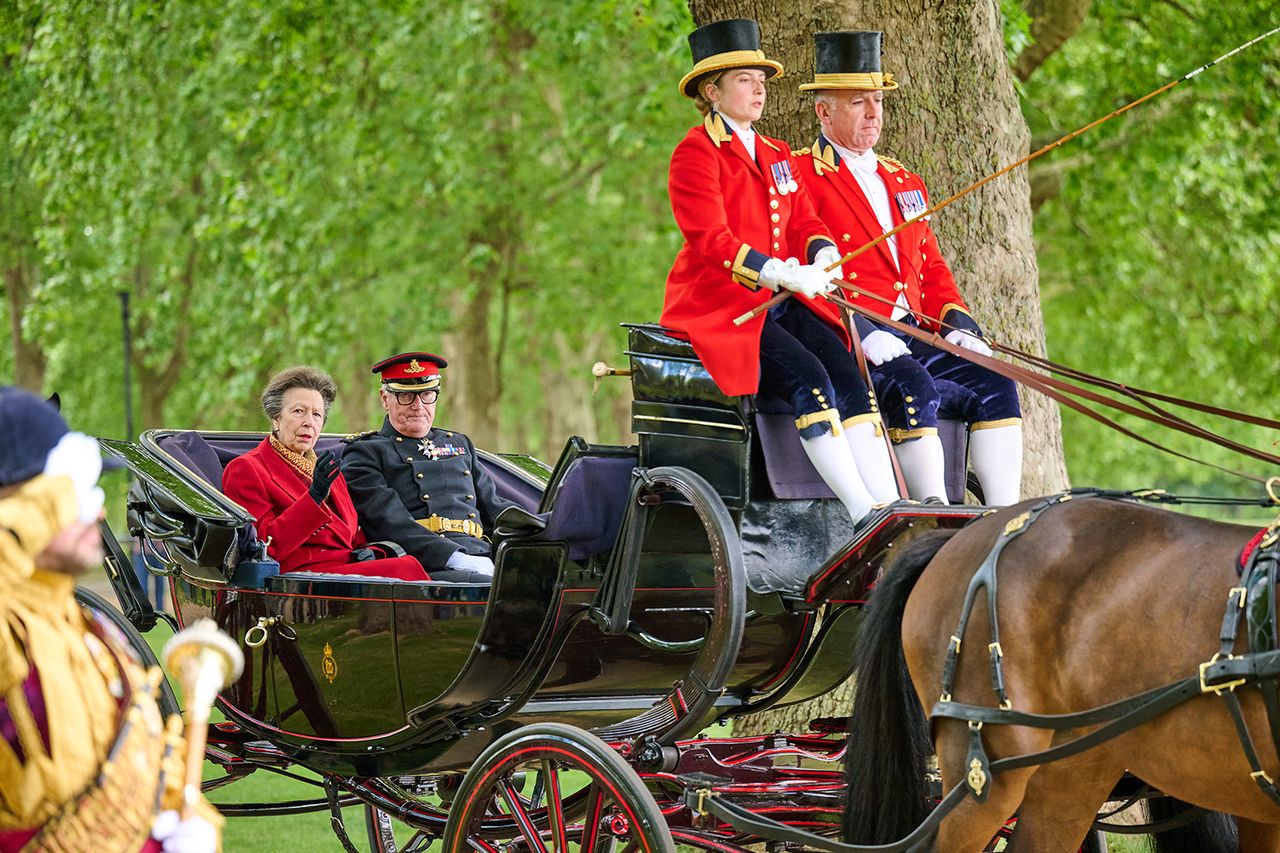 Princess Anne during the 41 Gun Royal Salute to mark third anniversary King Charles' coronation at Hyde Park on May 6, 2026 in London.Credit: Jordan Peck/Getty