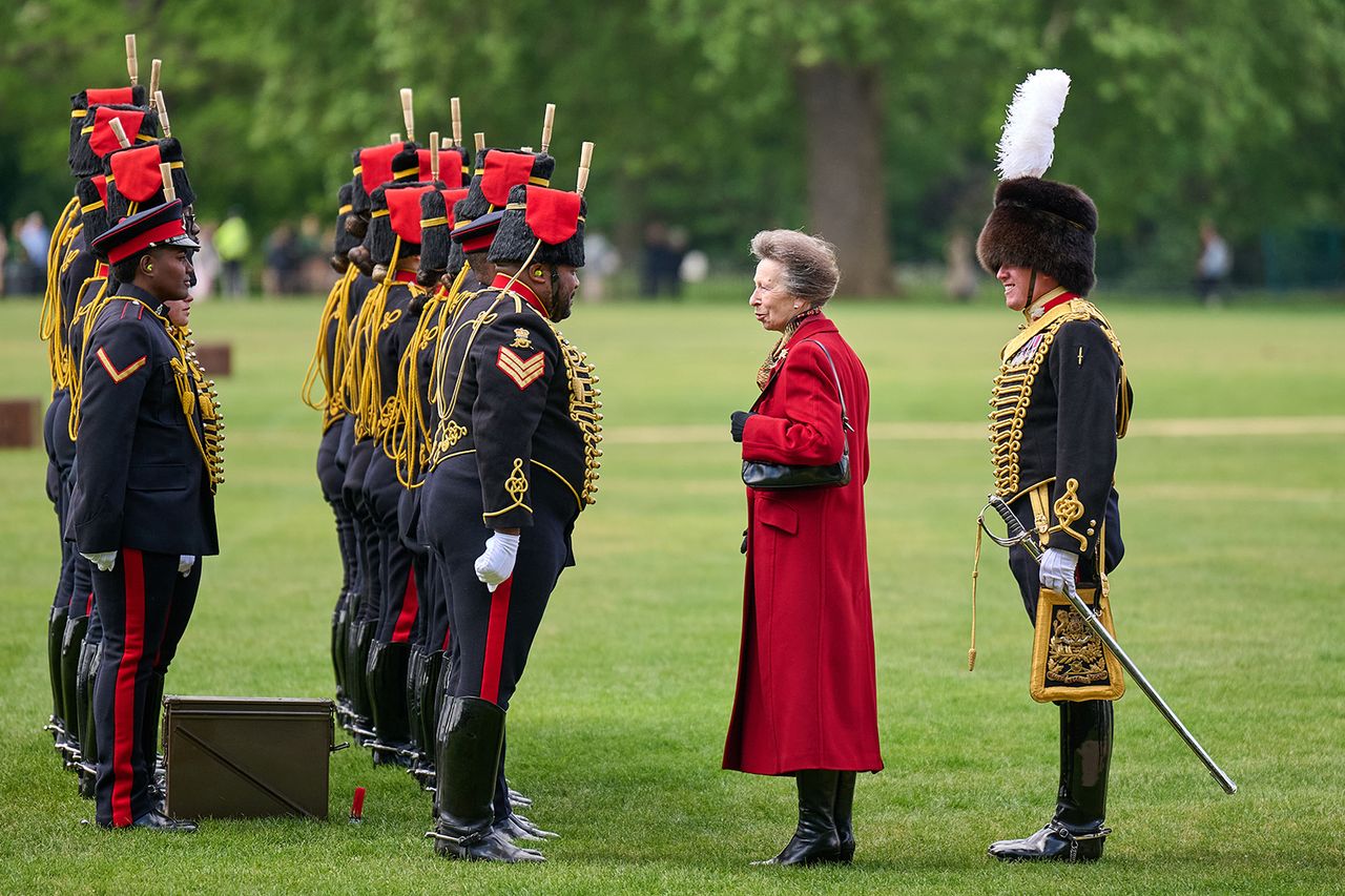 Princess Anne during the 41 Gun Royal Salute to mark third anniversary King Charles' coronation at Hyde Park on May 6, 2026 in London.Credit: Jordan Peck/Getty