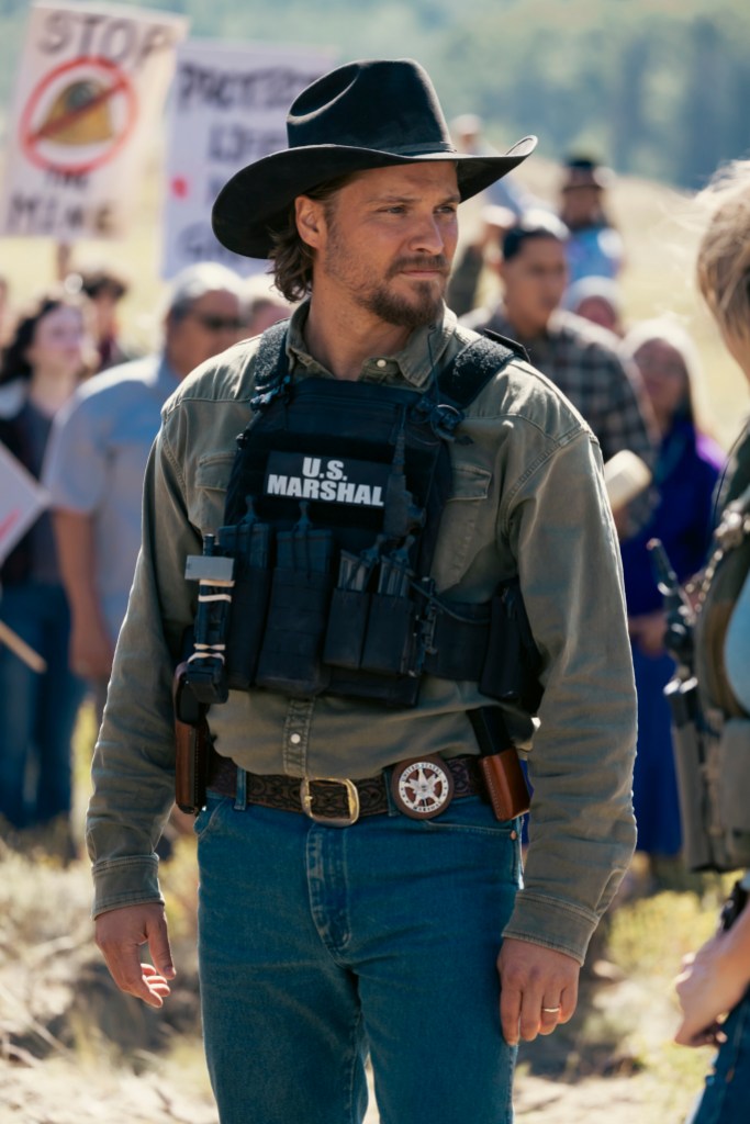 "Piya Wiconi" -- Kayce Dutton reunites with an old SEAL teammate and aids his Marshal unit in hunting down a bomber targeting Broken Rock Reservation. The trail leads to a dangerous encounter with an armed anti-government militia on the series premiere of MARSHALS, Sunday, March 1 (8:00-9:00 PM, ET/PT). Pictured: Luke Grimes as Kayce Dutton. Photo: Sonja Flemming/CBS ©2025 CBS Broadcasting, Inc. All Rights Reserved.