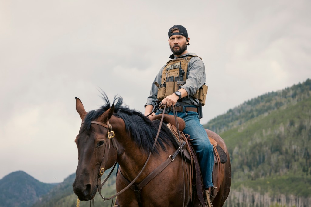 "Piya Wiconi" -- Kayce Dutton reunites with an old SEAL teammate and aids his Marshal unit in hunting down a bomber targeting Broken Rock Reservation. The trail leads to a dangerous encounter with an armed anti-government militia on the series premiere of MARSHALS, Sunday, March 1 (8:00-9:00 PM, ET/PT). Pictured: Logan Marshall-Green as Pete Calvin. Photo: Sonja Flemming/CBS ©2025 CBS Broadcasting, Inc. All Rights Reserved.