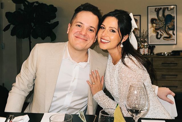 Katie Thurston (right) and Comedian Jeff Arcuri celebrate at engagement party.Credit: Katie Thurston/Instagram