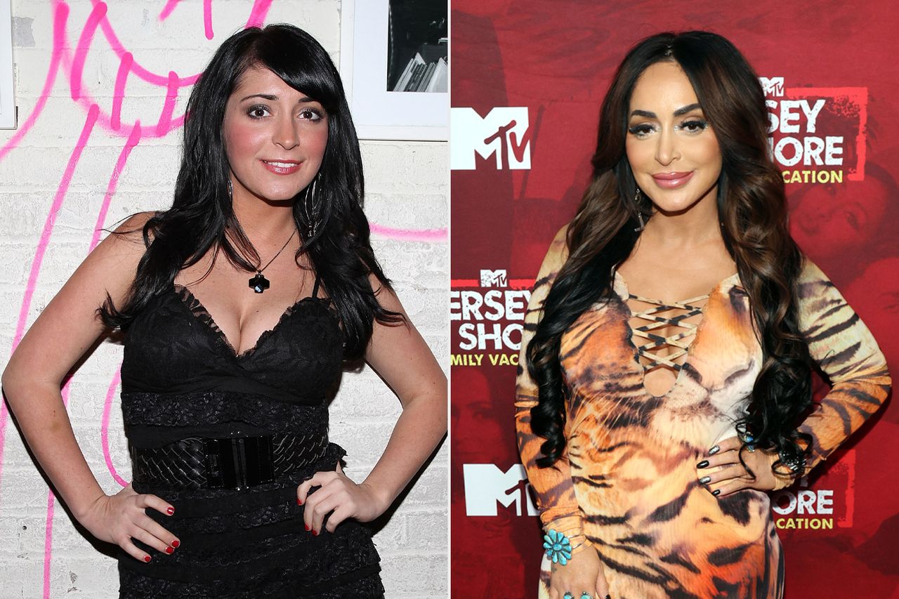 Angelina Pivarnick at Fashion Week on Feb. 28, 2010; Angelina Pivarnick at the 'Jersey Shore Family Vacation' premiere on April 23, 2026, in New YorkCredit: Jerritt Clark/WireImage; Manny Carabel/Getty