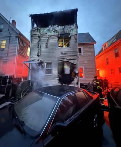 The aftermath of the May 23 Boston three-story fire that led to the death of Robert T. KilduffCredit: Boston Fire Deptartment/X
