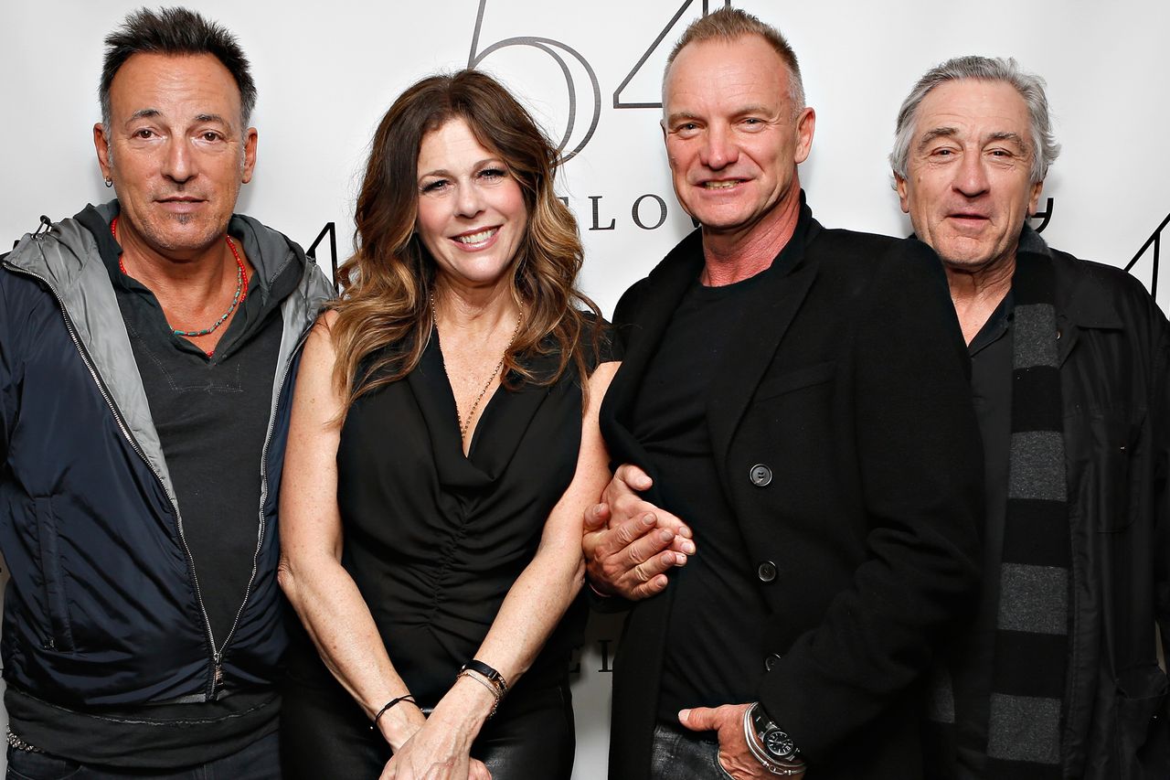 Bruce Springsteen, Rita Wilson, Sting and Robert De Niro following her performance at 54 Below in 2013Credit: Cindy Ord/Getty