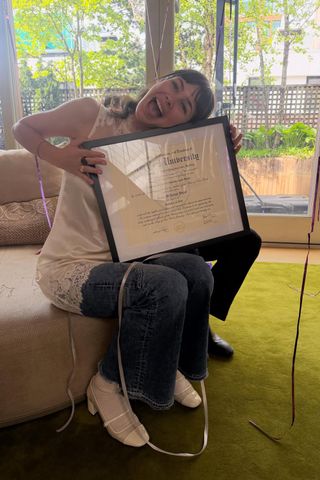 Grace Burns with her diplomaCredit: Christy Turlington/instagram