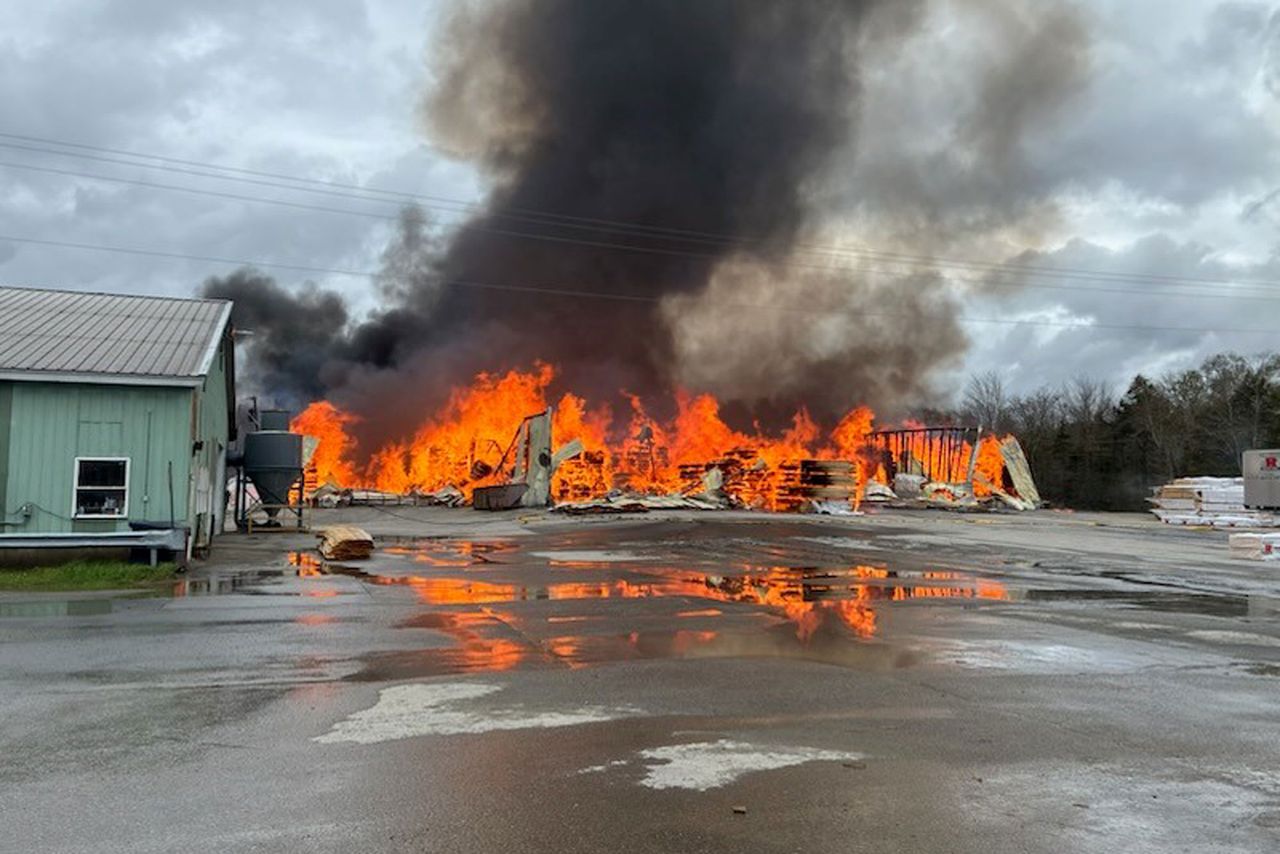 The fire at a mill in Searsmont, Maine, on May 15, 2026Credit: Maine State Fire Marshal/Instagram