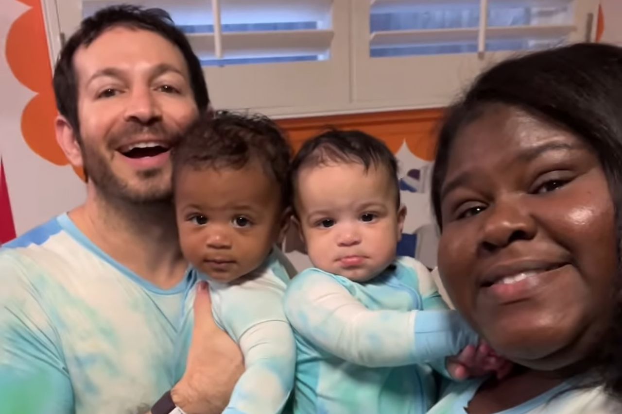 Brandon Frankel and Gabourey Sidibe with Cooper and MayaCredit: Gabby Sidibe/Instagram