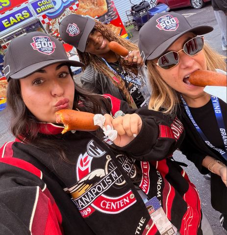 Janine Rubenstein at Indy 500 Alex Teri, Janine Rubenstein and Maddie Bartlett at Indy 500Credit: Janine Rubenstein