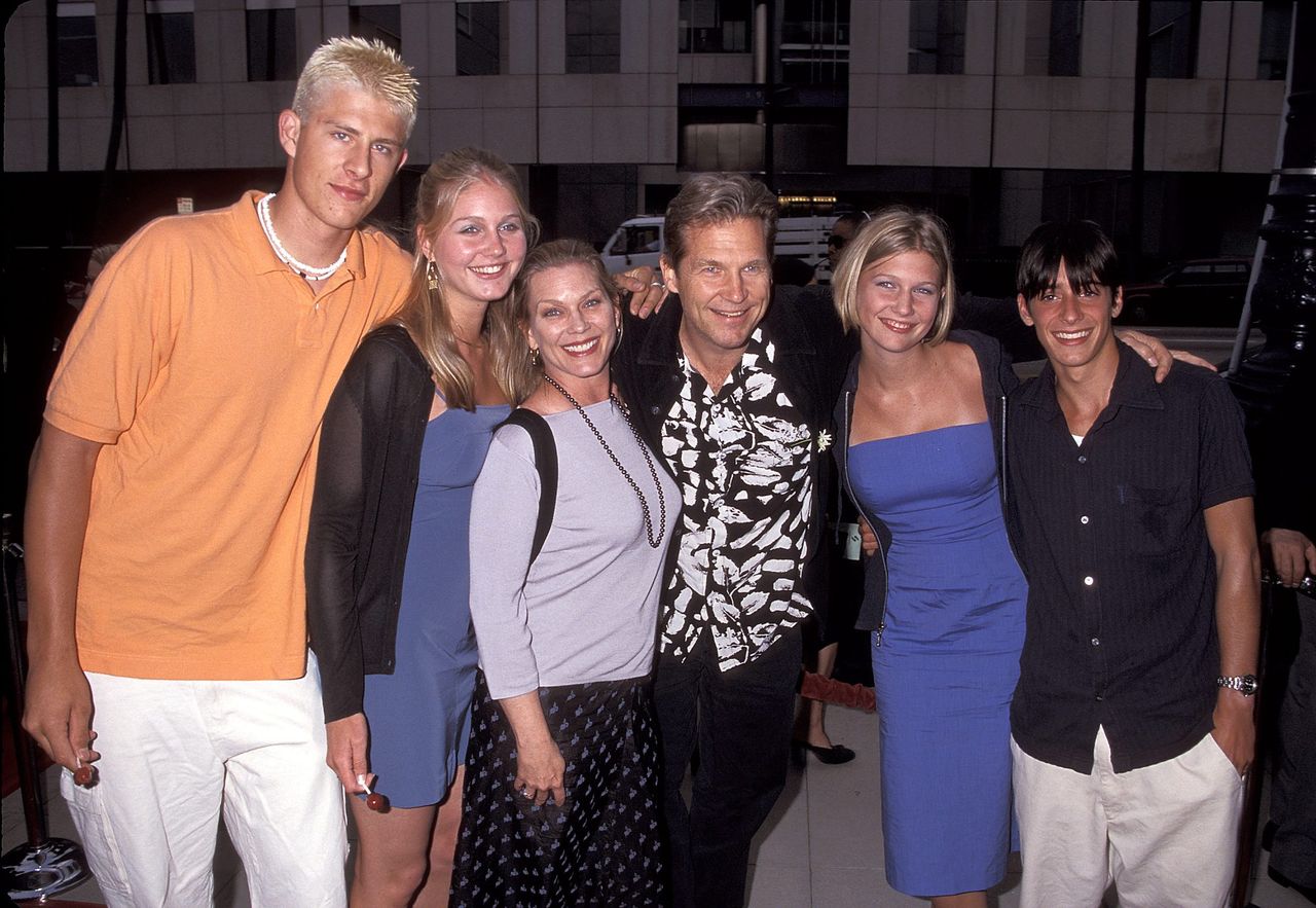 From left: J.R. Allen, Jessie Bridges, Susan Bridges, Jeff Bridges, Isabelle Bridges and Nick Koutoulas attend the 'Arlington Road' premiere at the Academy of Motion Picture Arts & Sciences in Beverly Hills, Calif., on July 8, 1999Credit: Getty