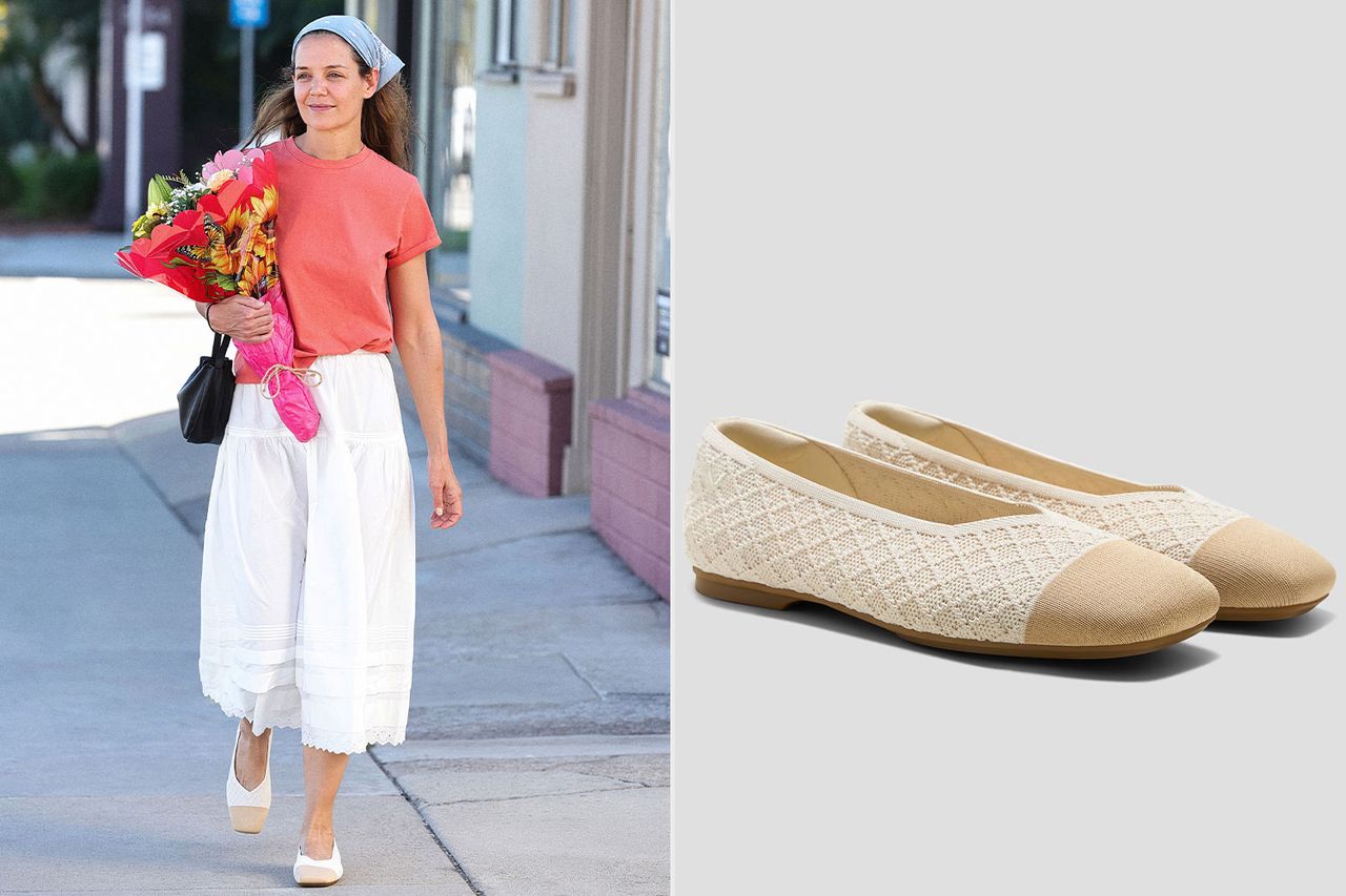 Katie Holmes, Margot Robbie, and More Celebs Are Breaking Out This Foot-Friendly Alternative to Heels for Spring Credit: VIVAIA/Michael Simon