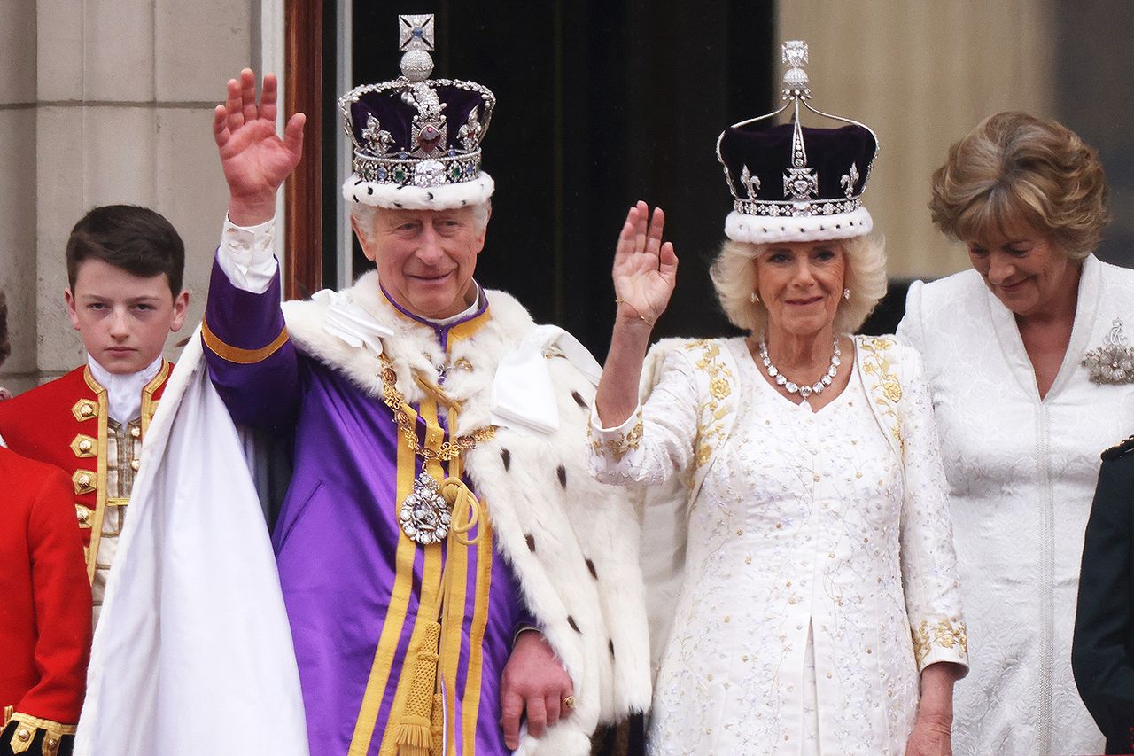 King Charles and Queen Camilla on the balcony of Buckingham Palace on their May 6, 2023 coronation day.Credit: Dan Kitwood/Getty