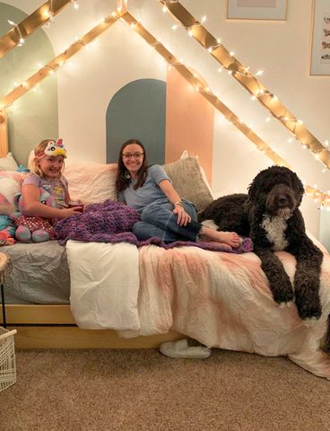 From left: Mary in her bedroom after moving in with Lexi McClelland, in 2021Credit: Courtesy Lexi McClelland