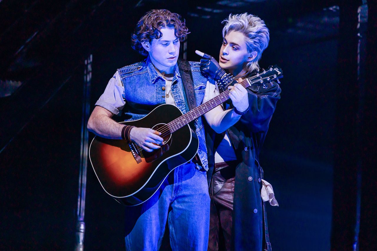 LJ Benet and Ali Louis Bourzgui in 'The Lost Boys' on BroadwayCredit: Matthew Murphy