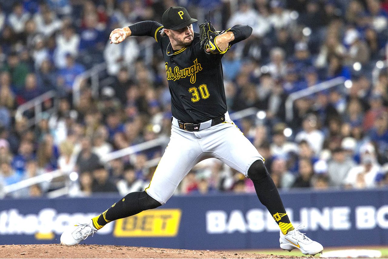 Paul Skenes pitching on May 23Credit: Tara Walton/Getty