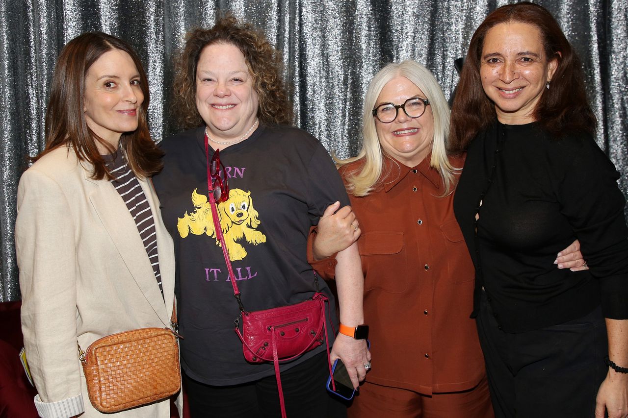 Tina Fey, Emily Spivey, Paula Pell and Maya Rudolph hang backstage at Broadway's 'Oh, Mary!' at the Lyceum Theatre on May 8, 2026Credit: Bruce Glikas/WireImage