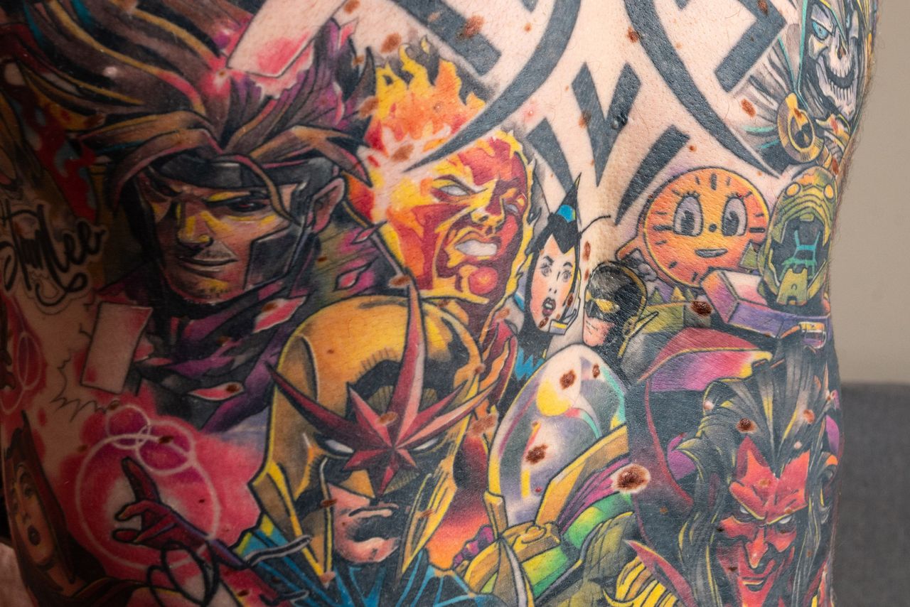 Tom Radford's tattoos.Credit: Charley Atkins/SWNS