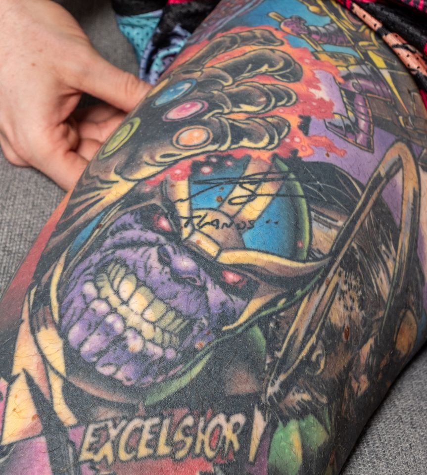 Tom Radford's tattoos.Credit: Charley Atkins/SWNS