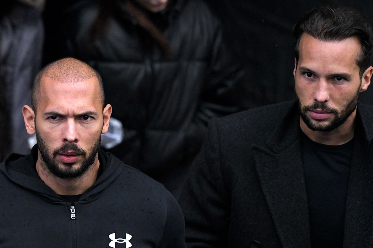 Andrew Tate and Tristan Tate in January 2023Credit: AP Photo/Alexandru Dobre