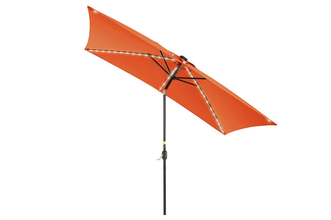 Arlmont & Co. Sayaf 9' x 6' Rectangular Lighted Market Umbrella Credit: Wayfair