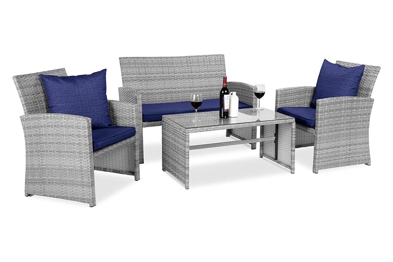 Amazon Prime Day Best Choice Products 4-Piece Outdoor Wicker Patio Conversation Furniture Set Credit: Amazon