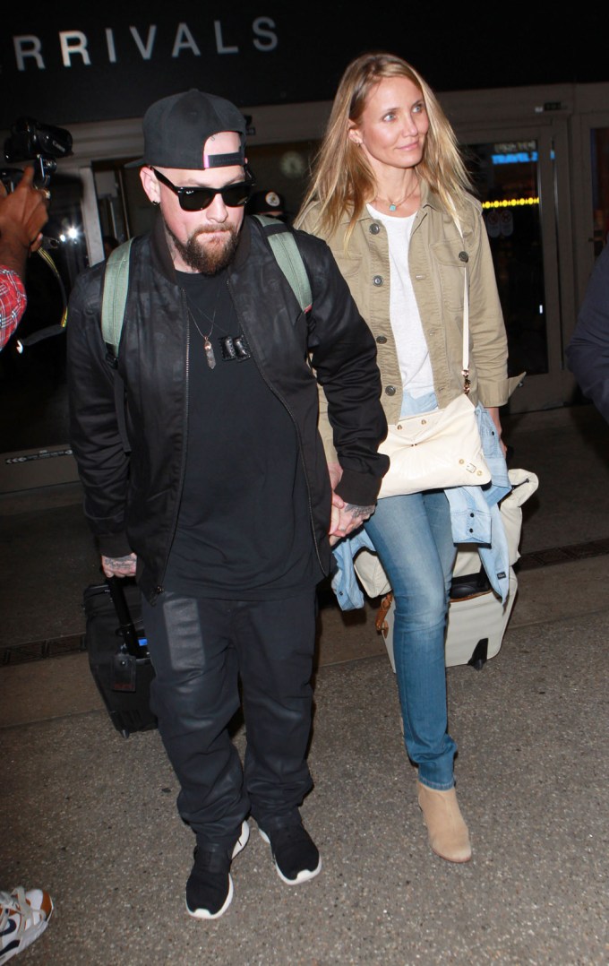 Cameron Diaz & Benji madden at LAX airport