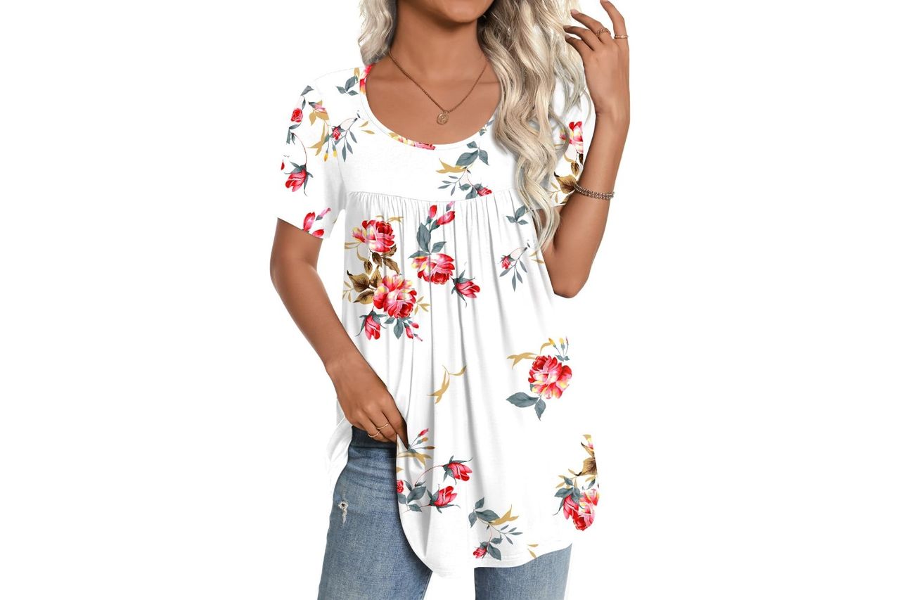 cathy womens 2026 summer short sleeve tunic tops Credit: Amazon