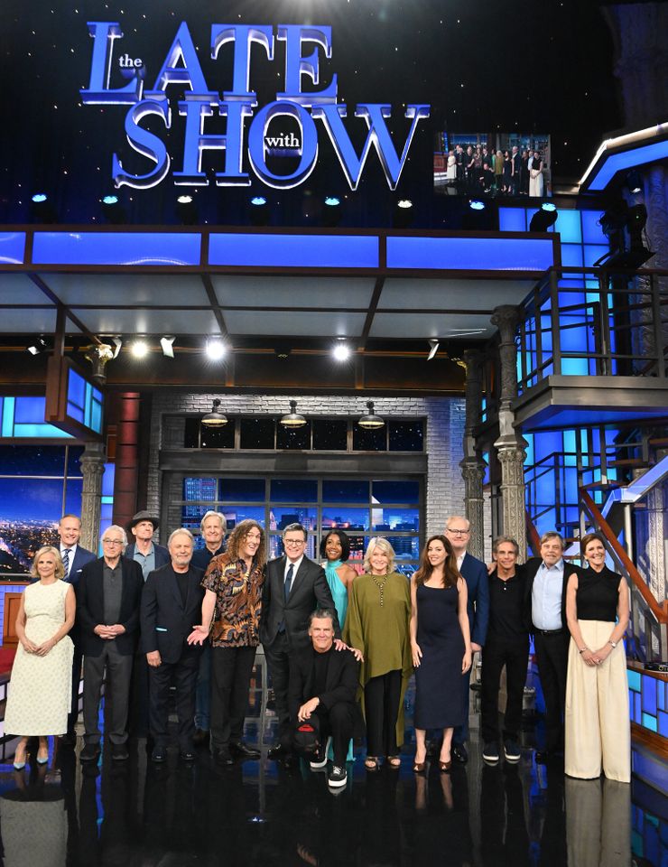 The Late Show with Stephen Colbert and guests John Dickerson, Mark Hamill, Jim Gaffigan, Jeff Daniels, Tiffany Haddish, Evie Colbert, Amy Sedaris, Ben Stiller, Aubrey Plaza, James Taylor, Robert De Niro Stephen Colbert with his famous friends on 'The Late Show with Stephen Colbert.'Credit: Scott Kowalchyk/CBS