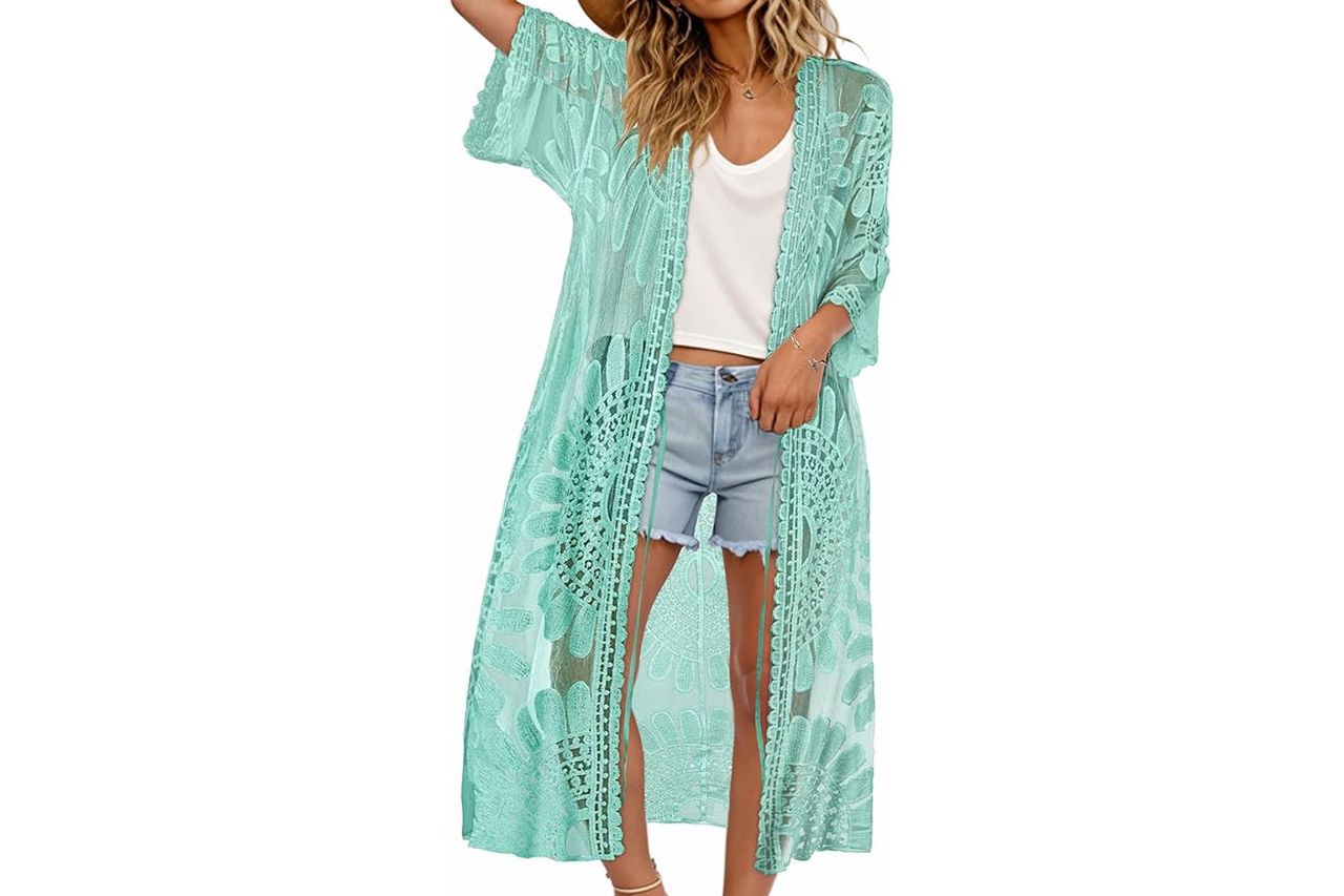CHICGAL Womens Swimsuit Coverup Lace Credit: Amazon
