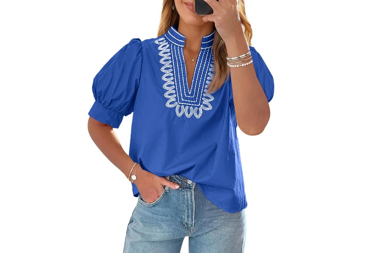 cicy bell womens puff short sleeve blouses summer Credit: Amazon